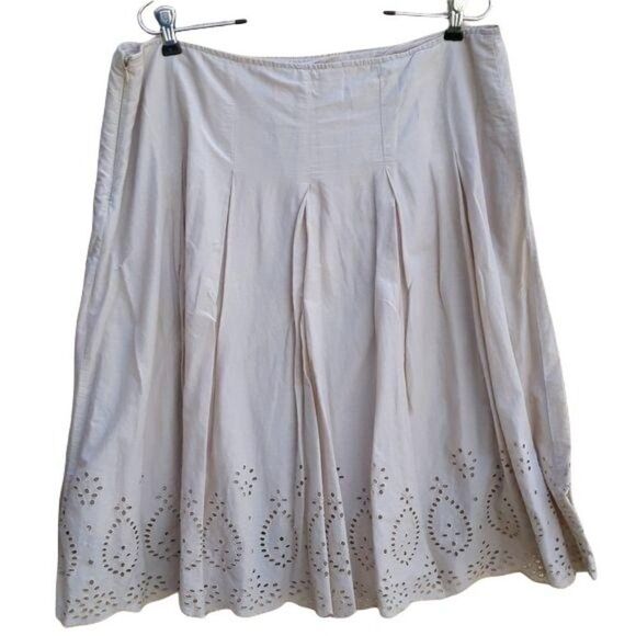 Vtg St. John's Bay Peasant Scalloped Eyelet Cutout Hem Drop Waist Skirt Sz 16 - Picture 2 of 8